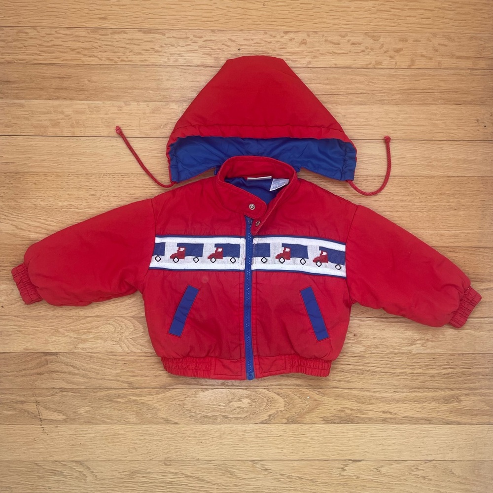 VINTAGE SMALL STEPS 80s 90s EUC Colorblock Truck Hooded Jacket